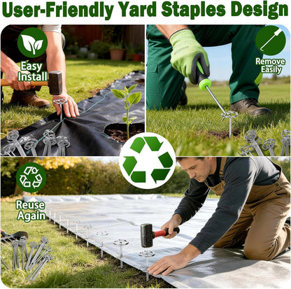 150 PCS Landscape Fabric Staples Stakes, 6 inch Weed Barrier Pins