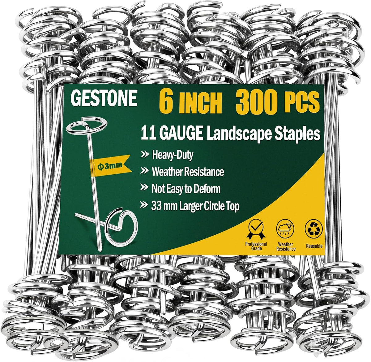 150 PCS Landscape Fabric Staples Stakes, 6 inch Weed Barrier Pins