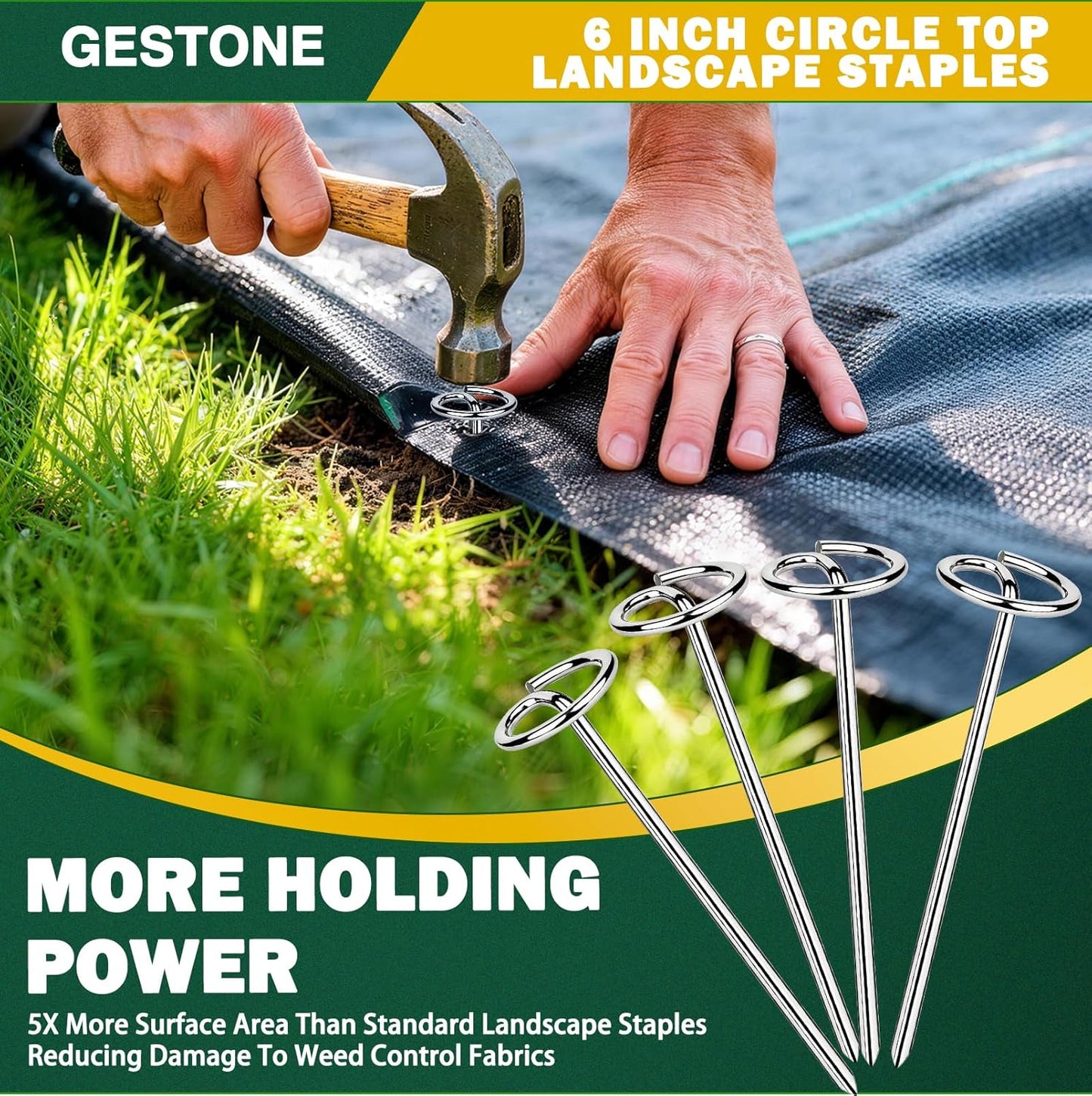 150 PCS Landscape Fabric Staples Stakes, 6 inch Weed Barrier Pins