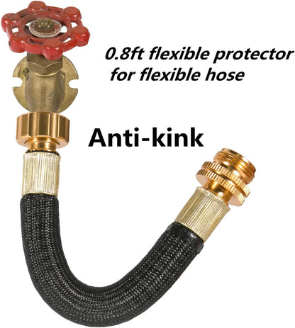 0.8ft Garden Hose Extension Flexible Adapter Short Connector With Integrated Spiral Tube for Reel/RV/Dehumidifier (1)