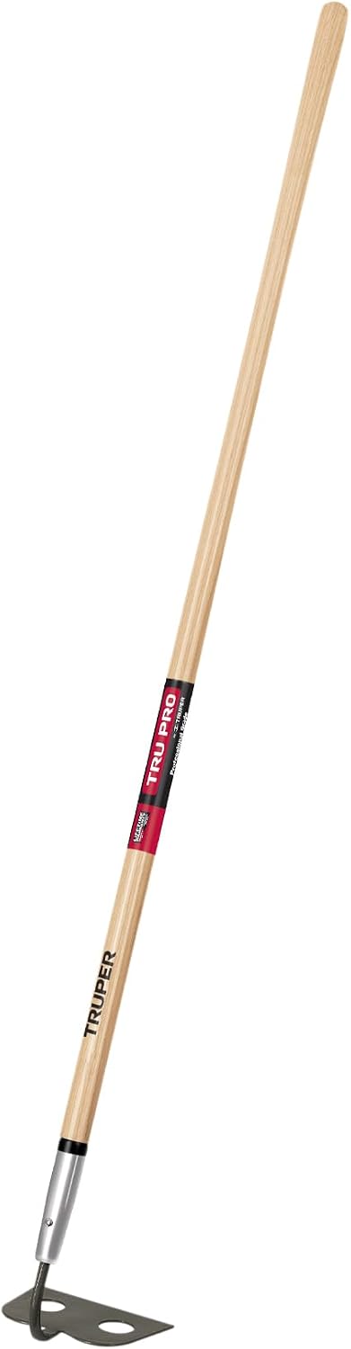 TruPro 7-Inch Forged Mortar Hoe, 60-Inch Premium North American Ash Wood Long Handle, Heavy-Duty Concrete, Mud, and Plaster Mixing Tool (Model 30020 / ATJ-XM)