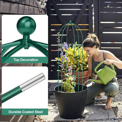 3 Pack Metal Plant Cage Support, 31.5" H Peony Support