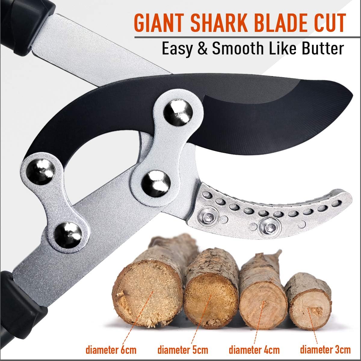 Ratchet Anvil Loppers, Heavy Duty Tree Branch Cutters with 2" Cutting Capacity, Labor-Saving Garden Loppers with Additional SK5 Spare Blade for Yard, Orchard & Thick Shrub Trimming