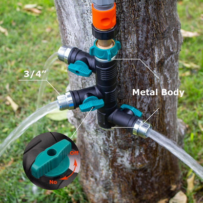 Hose Splitter, 2 Way splitter Rotary Heavy Duty, Hose Connector Rotated 360 Seperately,Garden Hose Splitter,Faucet Splitter,Outdoor Faucet Splitter,High Quilty Metal+Chrome Adapter.