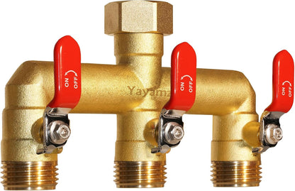 3 Way Garden Hose Splitter, 3/4" GHT Full Flow Hose Splitter