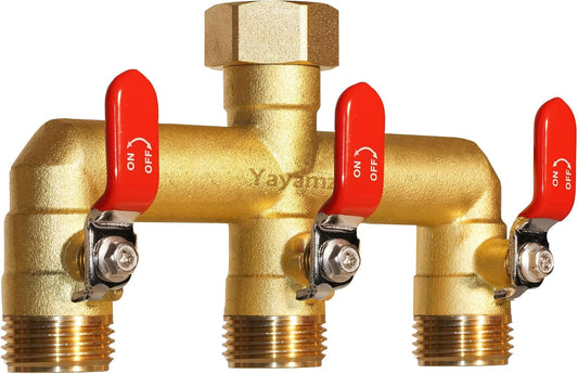 3 Way Garden Hose Splitter, 3/4" GHT Full Flow Hose Splitter