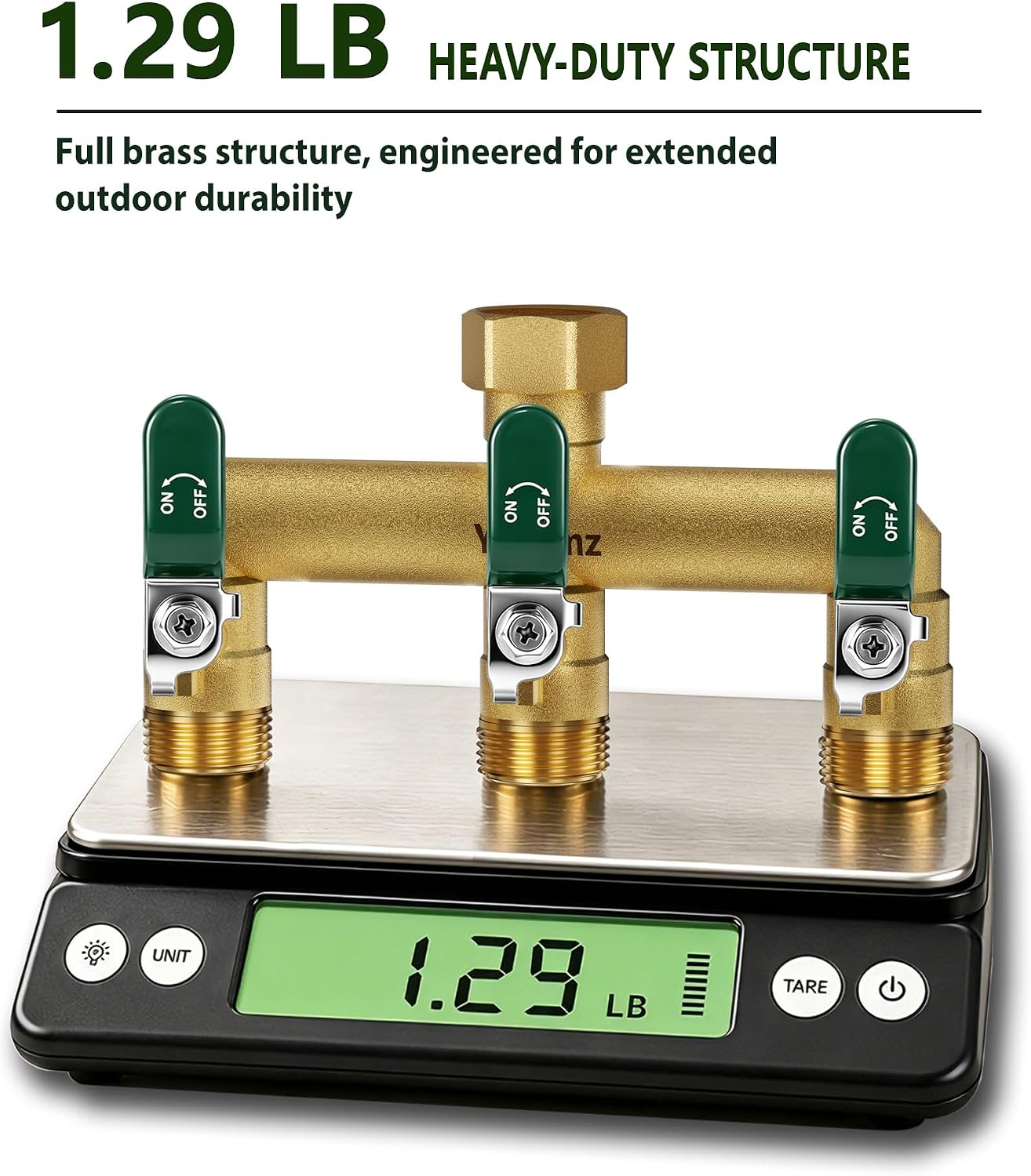 3 Way Garden Hose Splitter, 3/4" GHT Full Flow Hose Splitter