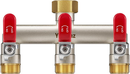 3 Way Garden Hose Splitter, 3/4" GHT Full Flow Hose Splitter
