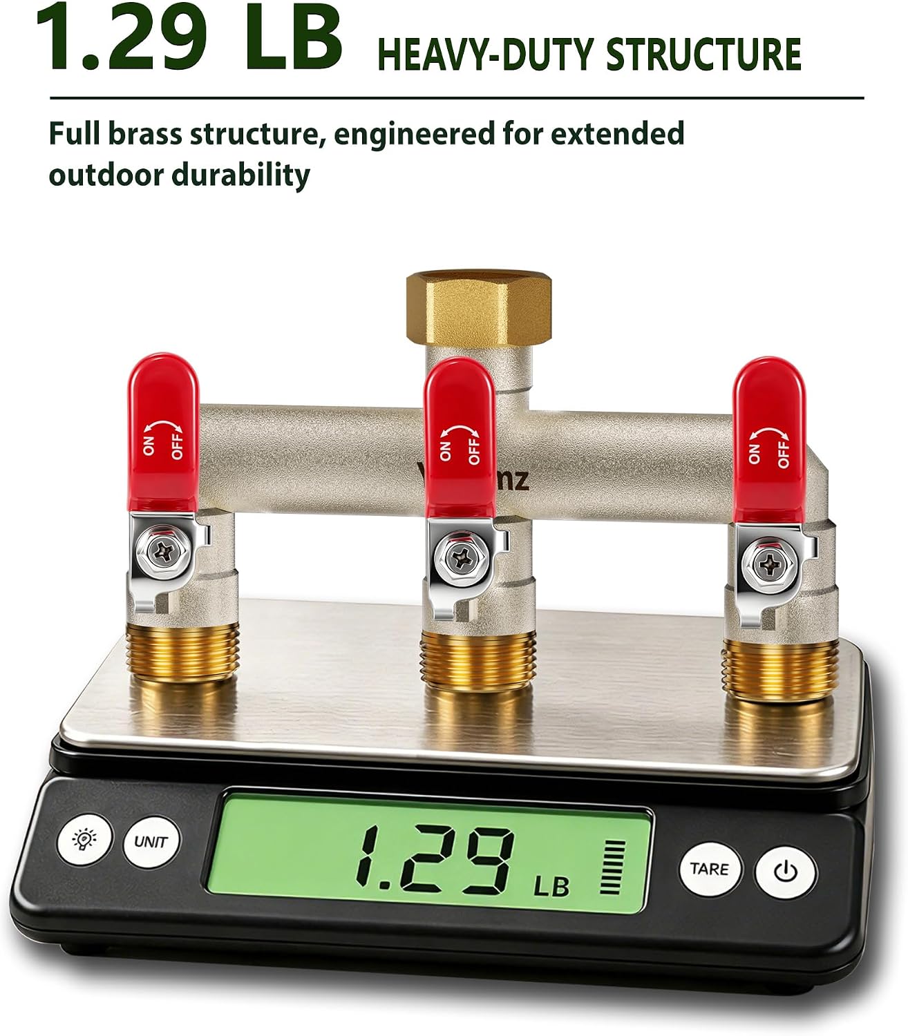 3 Way Garden Hose Splitter, 3/4" GHT Full Flow Hose Splitter