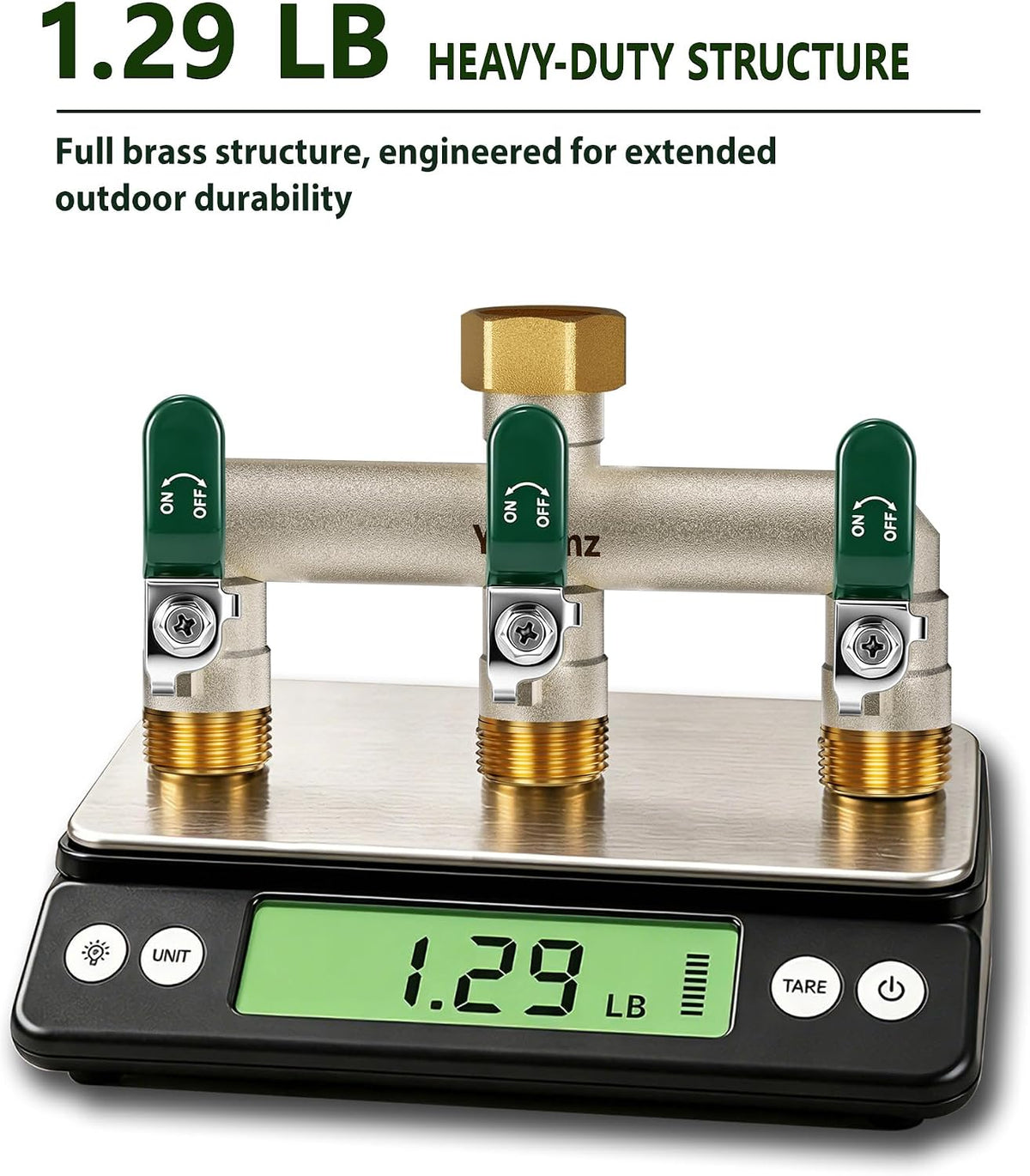 3 Way Garden Hose Splitter, 3/4" GHT Full Flow Hose Splitter