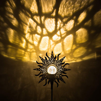 Outdoor Garden Gifts Solar Lights Stake Waterproof, Mothers Day Gifts Mom, Crackle Glass Metal Flower LED Yard Art Ornaments Lights for Pathway, Lawn or Courtyard, Birthday Gifts Women (Bronze)