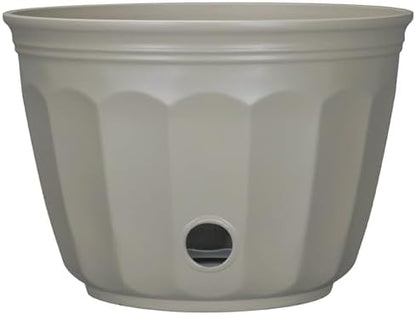 Whiskey Barrel Planter 15.8", Resin with Wood Grain Finish, Brown