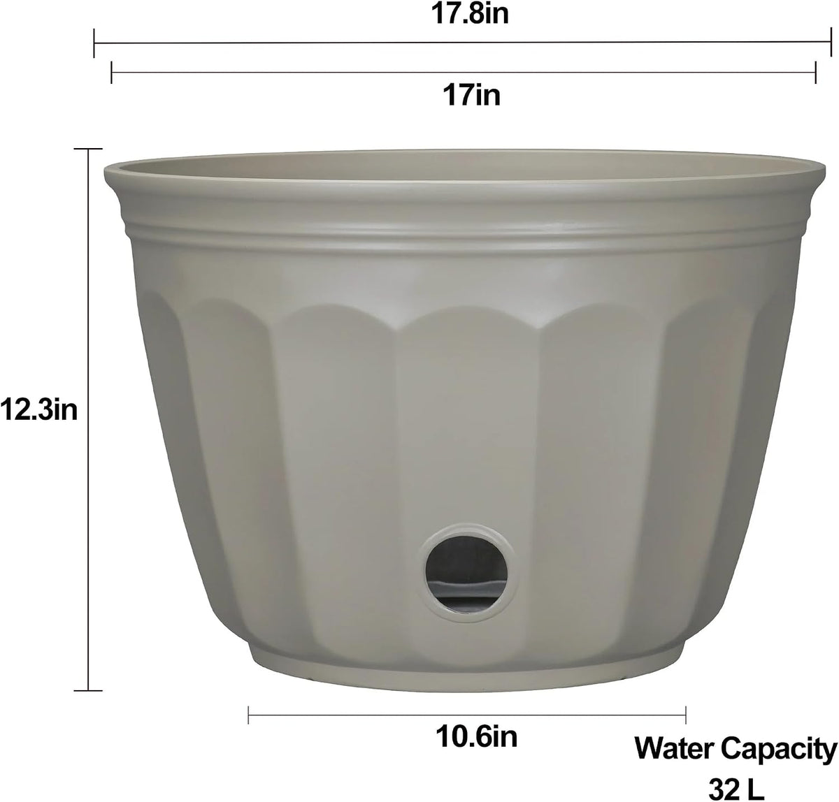 Whiskey Barrel Planter 15.8", Resin with Wood Grain Finish, Brown