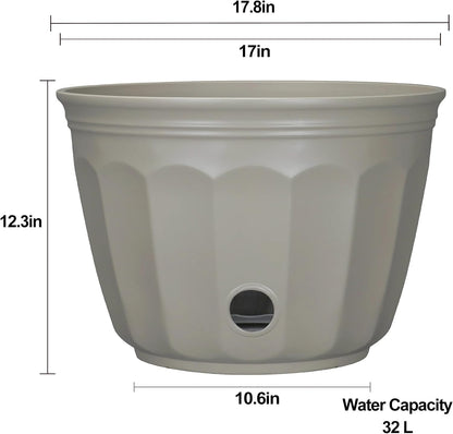 Whiskey Barrel Planter 15.8", Resin with Wood Grain Finish, Brown