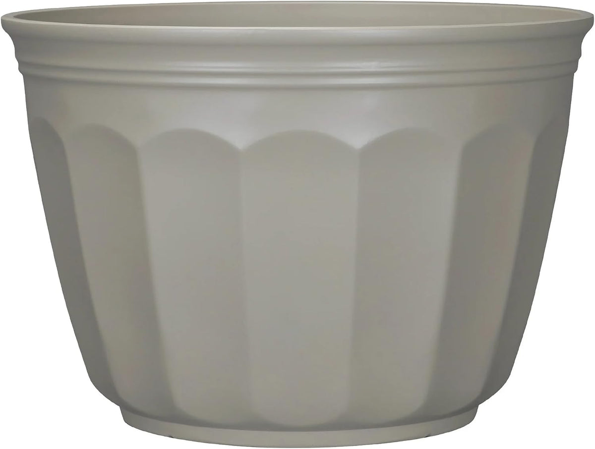 Whiskey Barrel Planter 15.8", Resin with Wood Grain Finish, Brown