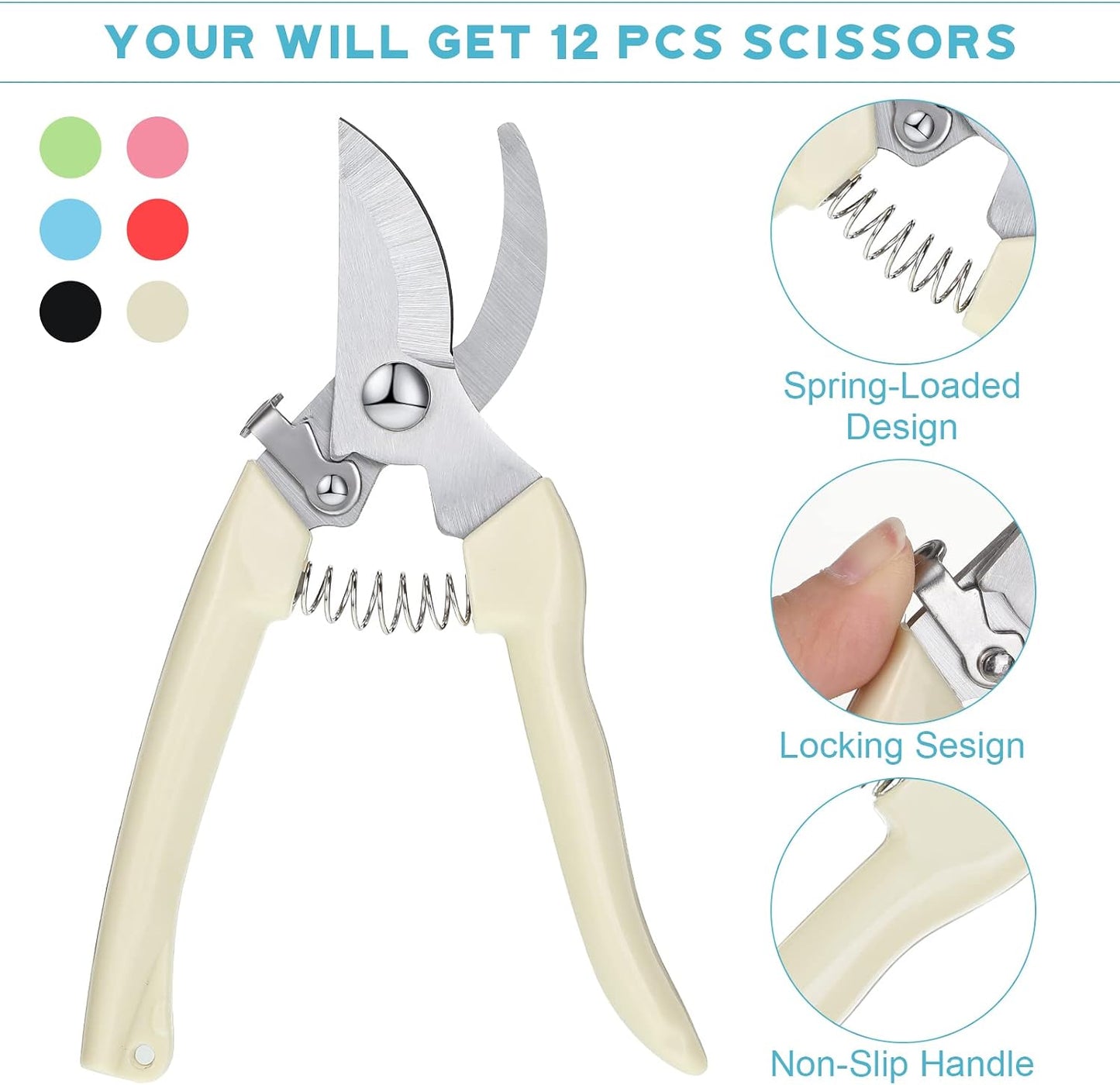 12 Pcs Flower Stem Cutter Gardening Scissors Floral Clippers