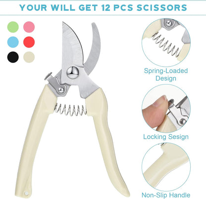 12 Pcs Flower Stem Cutter Gardening Scissors Floral Clippers