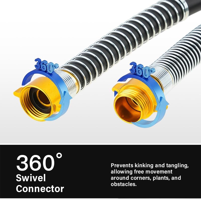 Garden Hose 5/8"x 5ft 4-Layer Heavy Duty Water Hose 800 Burst PSI Black