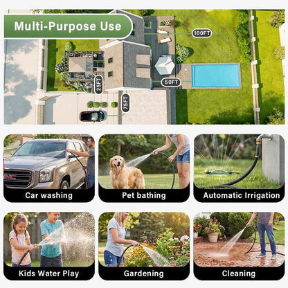 Garden Hose 5/8"x 5ft 4-Layer Heavy Duty Water Hose 800 Burst PSI Black