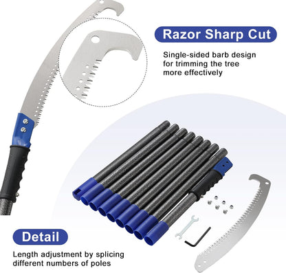 Pole Saws for Tree Trimming, 7.5 FT Long Extension Pruning Saw, Lightweight Stainless Steel Extension High Pole Pruning Pole Saw with Blade for Trimmer Yard Garden and Patios Trees Branches