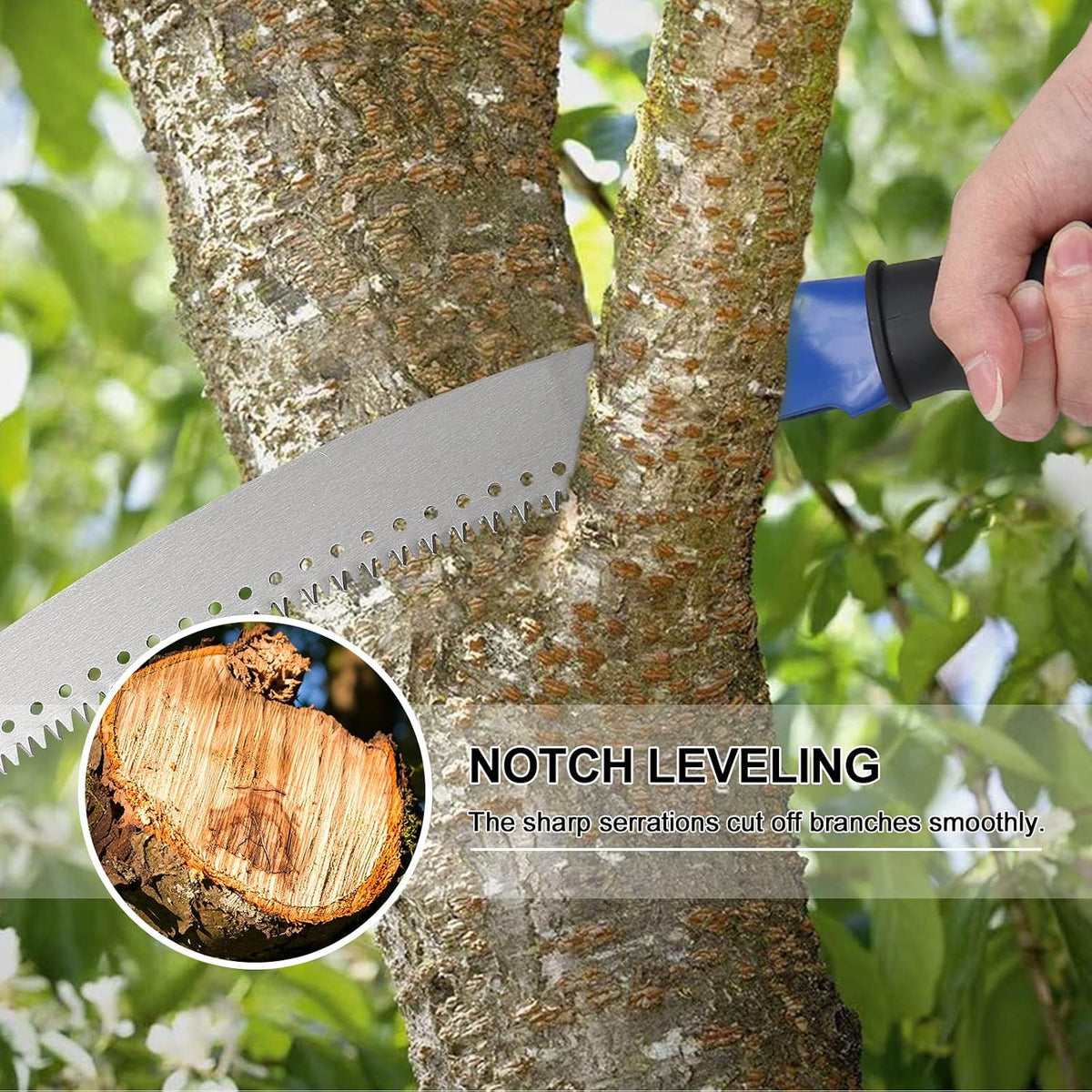 Pole Saws for Tree Trimming, 7.5 FT Long Extension Pruning Saw, Lightweight Stainless Steel Extension High Pole Pruning Pole Saw with Blade for Trimmer Yard Garden and Patios Trees Branches
