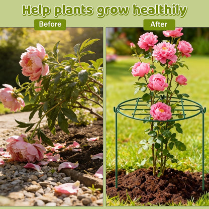 8 Pack 12 x 15.7 inch Peony Cages and Supports,Metal Grow Through Plant Supports for Outdoor Plants,Flowers Support Rings Top-Heavy Plant Brace Support Hoop for Vegetables,Rose,Tomato,Orchids