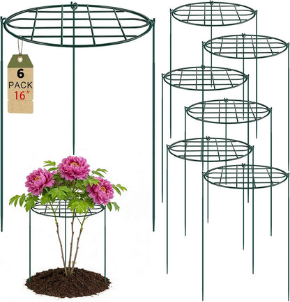8 Pack 12 x 15.7 inch Peony Cages and Supports,Metal Grow Through Plant Supports for Outdoor Plants,Flowers Support Rings Top-Heavy Plant Brace Support Hoop for Vegetables,Rose,Tomato,Orchids