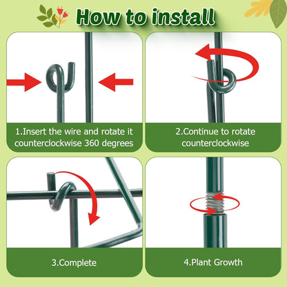 8 Pack 12 x 15.7 inch Peony Cages and Supports,Metal Grow Through Plant Supports for Outdoor Plants,Flowers Support Rings Top-Heavy Plant Brace Support Hoop for Vegetables,Rose,Tomato,Orchids