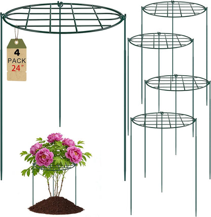 8 Pack 12 x 15.7 inch Peony Cages and Supports,Metal Grow Through Plant Supports for Outdoor Plants,Flowers Support Rings Top-Heavy Plant Brace Support Hoop for Vegetables,Rose,Tomato,Orchids