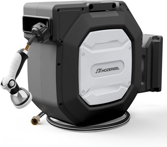 Retractable Garden Hose Reel 5/8" x 100 ft, Metal Bracket Design