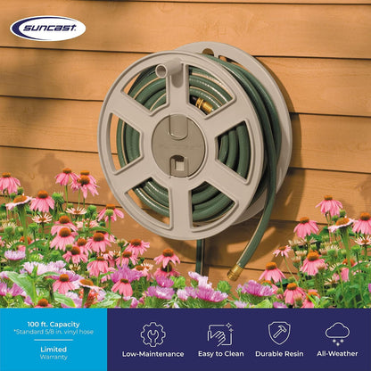 SWA100 100 Ft. Wall Mount Garden/Yard Hose Reel Side Winder (2 Pack)