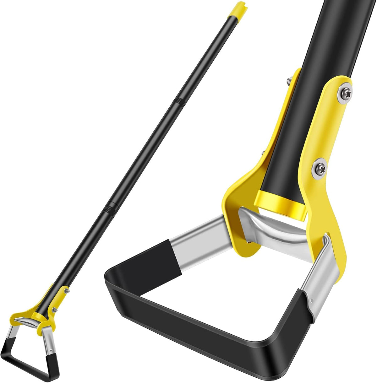 Garden Hoe Tool 1.2/1.6M Stainless Steel Stirrup Loop Hoe with Triangle Head and Long Handle Ergonomic Weeding Tool for Backyard Courtyard Vegetable Farm Planting(3 Sections 1.2m)