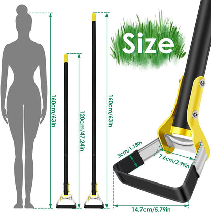 Garden Hoe Tool 1.2/1.6M Stainless Steel Stirrup Loop Hoe with Triangle Head and Long Handle Ergonomic Weeding Tool for Backyard Courtyard Vegetable Farm Planting(3 Sections 1.2m)
