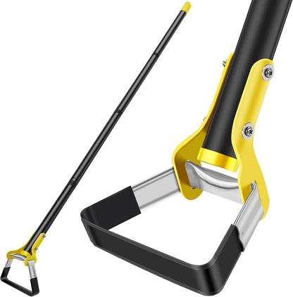 Garden Hoe Tool 1.2/1.6M Stainless Steel Stirrup Loop Hoe with Triangle Head and Long Handle Ergonomic Weeding Tool for Backyard Courtyard Vegetable Farm Planting(3 Sections 1.2m)