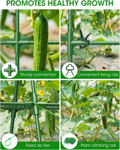 MYMULIKE 2 Pack Cucumber Trellis, Garden Trellis for Climbing Plants Outdoor, A-Frame Cucumber Trellis for Raised Bed, Plant Grow Support for Tomato, Squash, Vegetable, Flower(33"x47"x2Pcs)