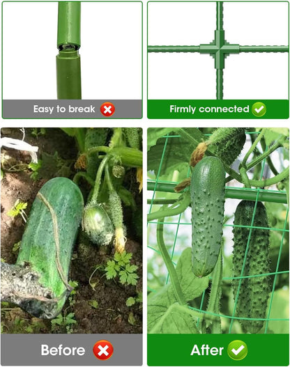 MYMULIKE 2 Pack Cucumber Trellis, Garden Trellis for Climbing Plants Outdoor, A-Frame Cucumber Trellis for Raised Bed, Plant Grow Support for Tomato, Squash, Vegetable, Flower(33"x47"x2Pcs)