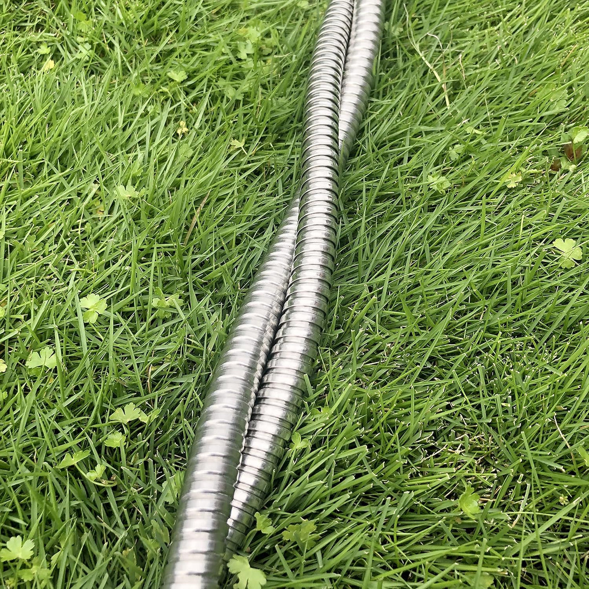 304 Stainless Steel 2ft Short Garden Hose with Female to Male Metal Connector, Flexible & Lightweight Water Hose (2ft)