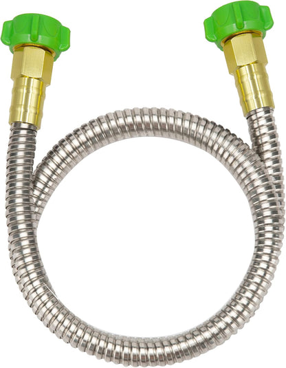 304 Stainless Steel 2ft Short Garden Hose with Female to Male Metal Connector, Flexible & Lightweight Water Hose (2ft)