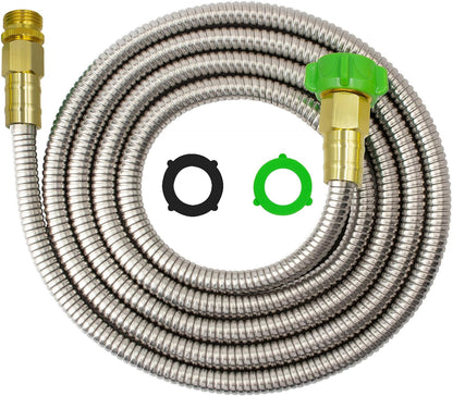 304 Stainless Steel 2ft Short Garden Hose with Female to Male Metal Connector, Flexible & Lightweight Water Hose (2ft)