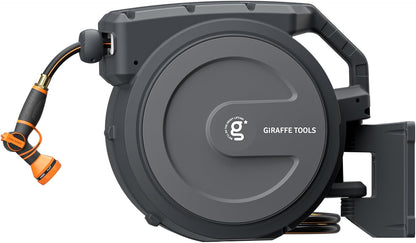 Retractable Garden Hose Reel 1/2"130FT Wall Mount Light Grey