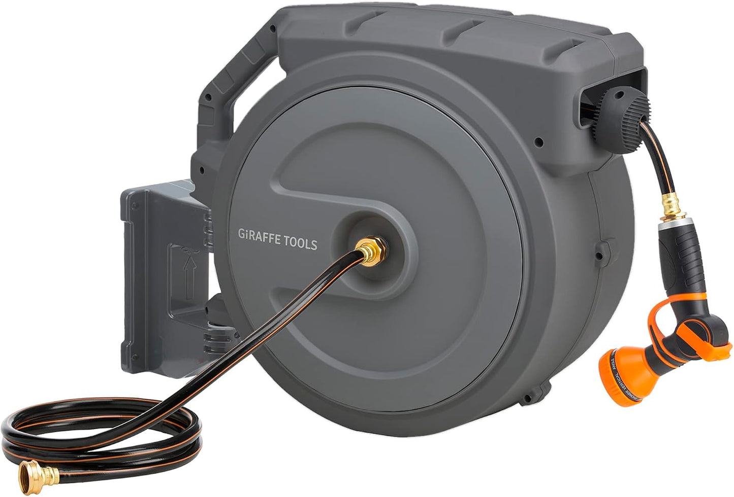 Retractable Garden Hose Reel 1/2"130FT Wall Mount Light Grey