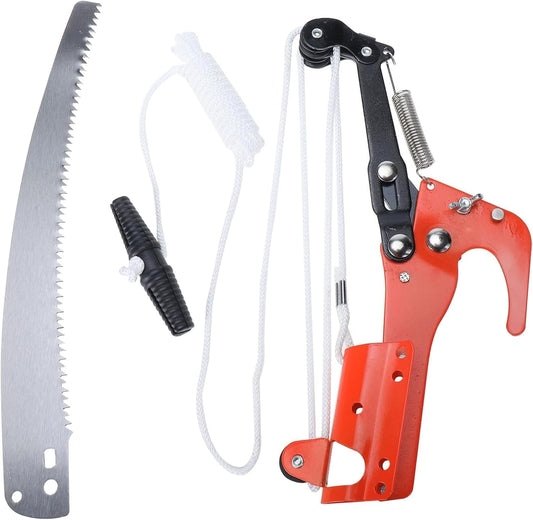 Extendable Tree Pruner Saw,High-Altitude Branches Trimmer Pruning Shears Head,Fruit Picker Harvester Clipper Pruning Tool for Plant Garden(Without Pole)