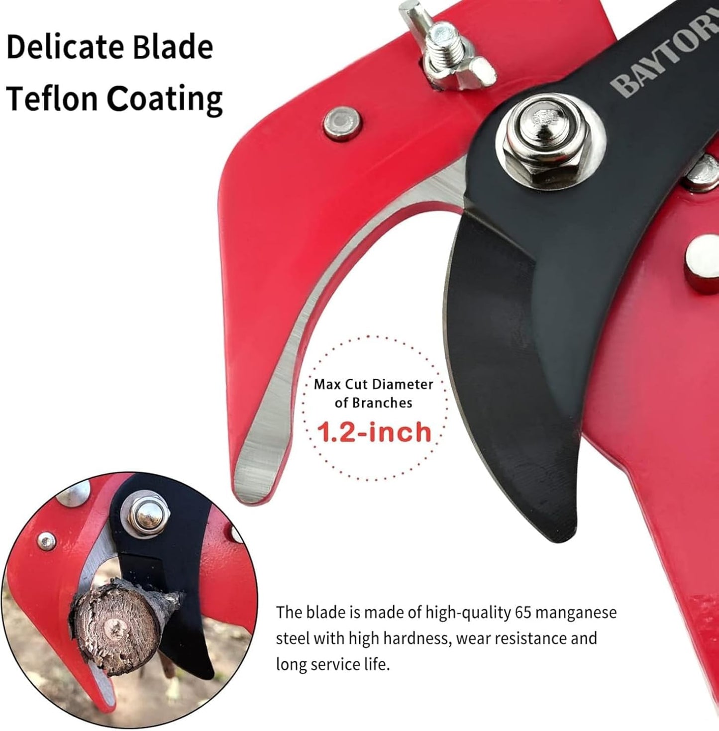 Extendable Tree Pruner Saw,High-Altitude Branches Trimmer Pruning Shears Head,Fruit Picker Harvester Clipper Pruning Tool for Plant Garden(Without Pole)