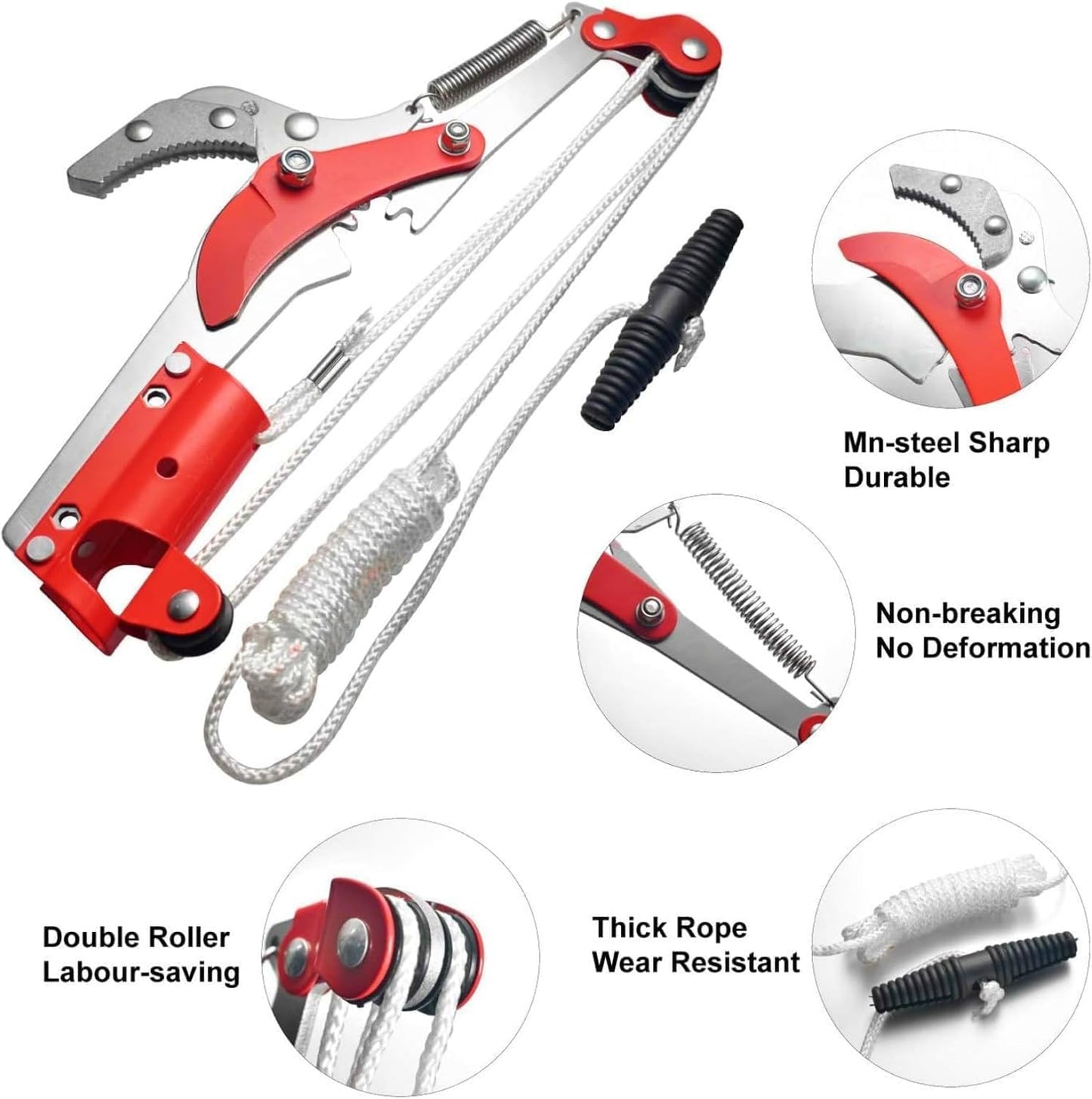 Extendable Tree Pruner Saw,High-Altitude Branches Trimmer Pruning Shears Head,Fruit Picker Harvester Clipper Pruning Tool for Plant Garden(Without Pole)