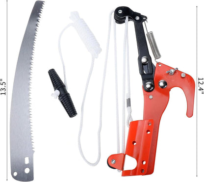Extendable Tree Pruner Saw,High-Altitude Branches Trimmer Pruning Shears Head,Fruit Picker Harvester Clipper Pruning Tool for Plant Garden(Without Pole)