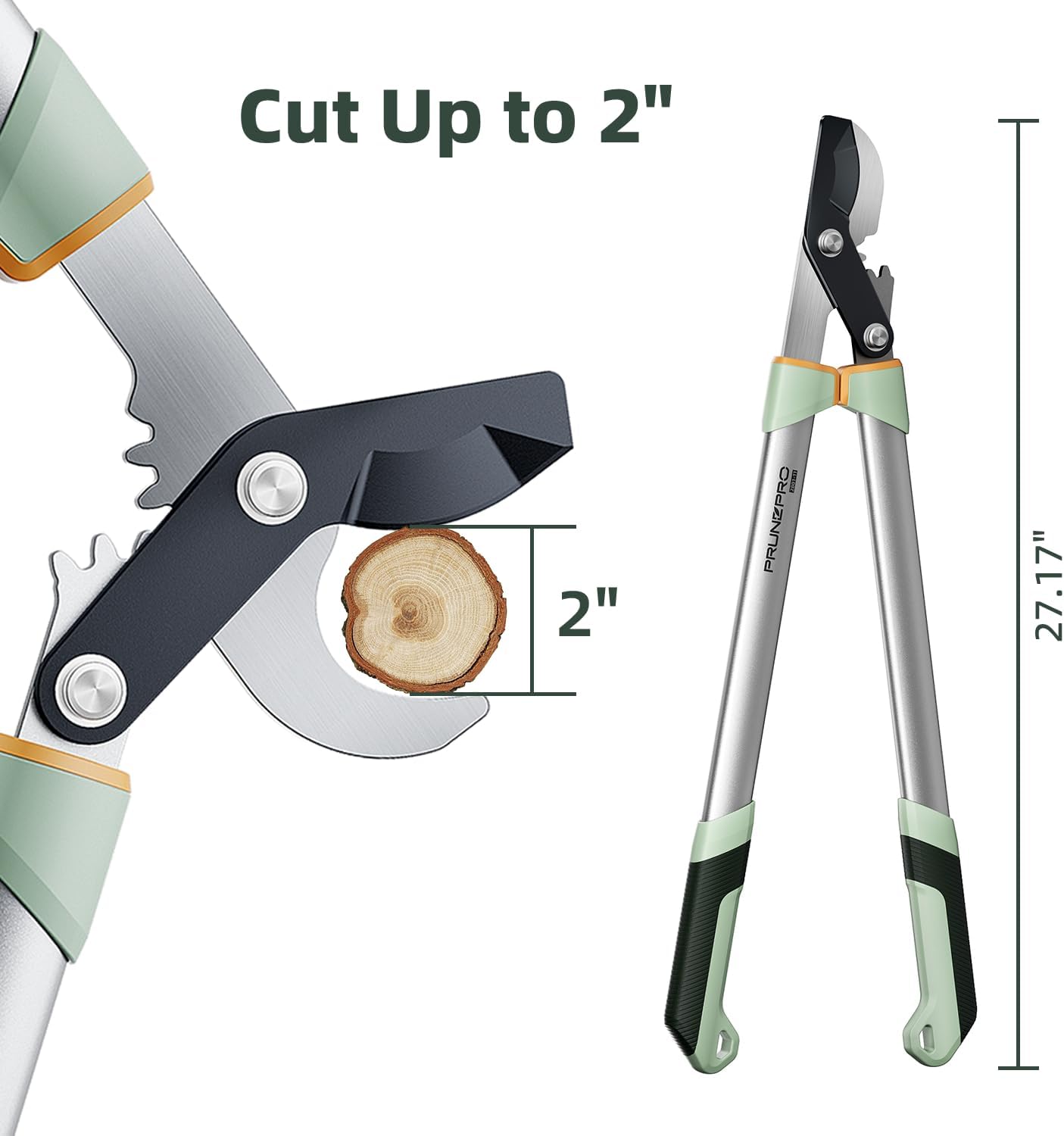 ® Loppers for Tree Trimming Stainless Steel Branch Cutter Heavy Duty Bypass Tree Pruner Rust Resistant Sharp Blade Up to 2" Tree Limb Trimmer for Gardening