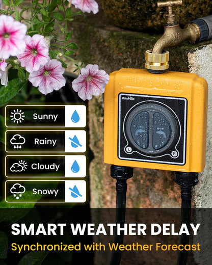 WiFi Hose Timer, Smart Water Timer for Garden, Drip Irrigation Controller System with Wi-Fi Hub Automatic Manual Watering, Alexa APP Voice Control
