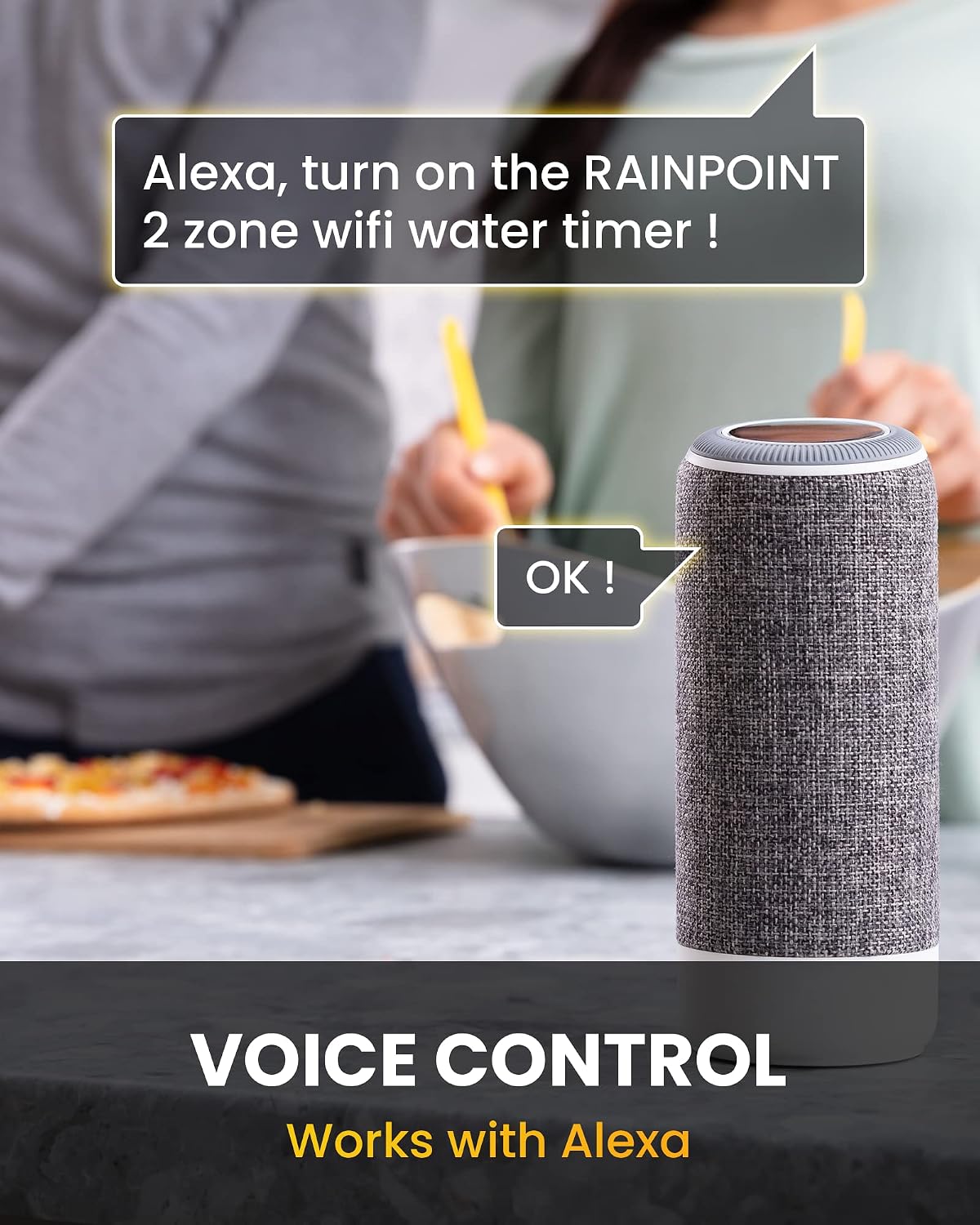WiFi Hose Timer, Smart Water Timer for Garden, Drip Irrigation Controller System with Wi-Fi Hub Automatic Manual Watering, Alexa APP Voice Control