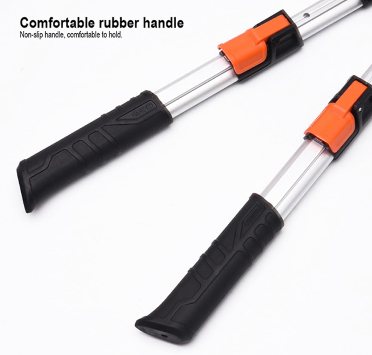 Pro Gear Lever Hedge Shears - 29” - 34” - Telescoping Extendable Handle with High Carbon Steel Teflon Coated Wavy Blade - Ergo Rubber Long Handle - Heavy Duty Gardening Tool