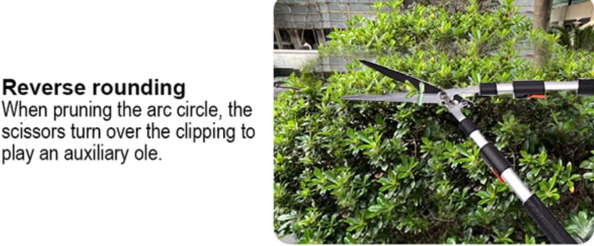 Pro Gear Lever Hedge Shears - 29” - 34” - Telescoping Extendable Handle with High Carbon Steel Teflon Coated Wavy Blade - Ergo Rubber Long Handle - Heavy Duty Gardening Tool